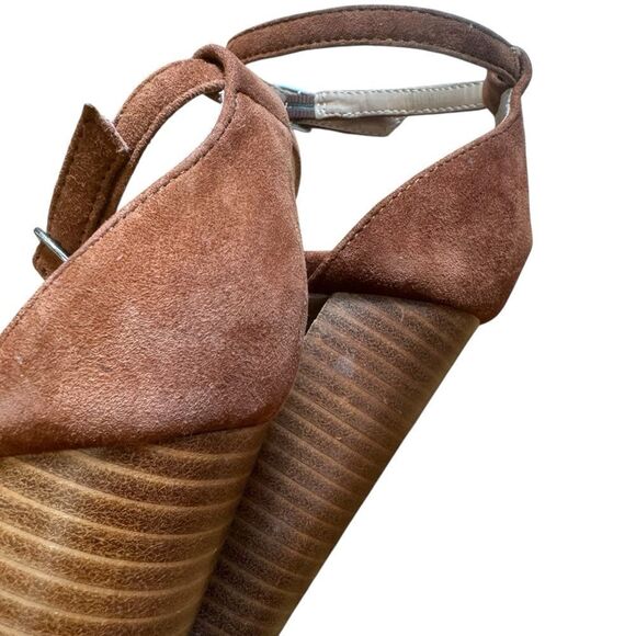 Steve Madden Chestnut Brown Carrson Dress Sandal Block Heel - Picture 10 of 12